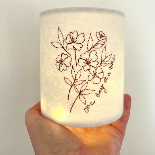 Embroidered Affirmation Lantern