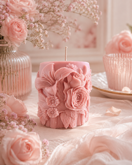 Summer Blooms Scented Sculptured Candle