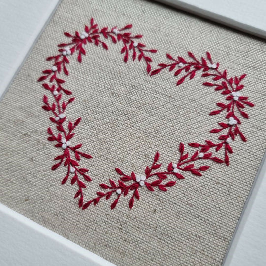 Red Winter Heart Embroidery Kit