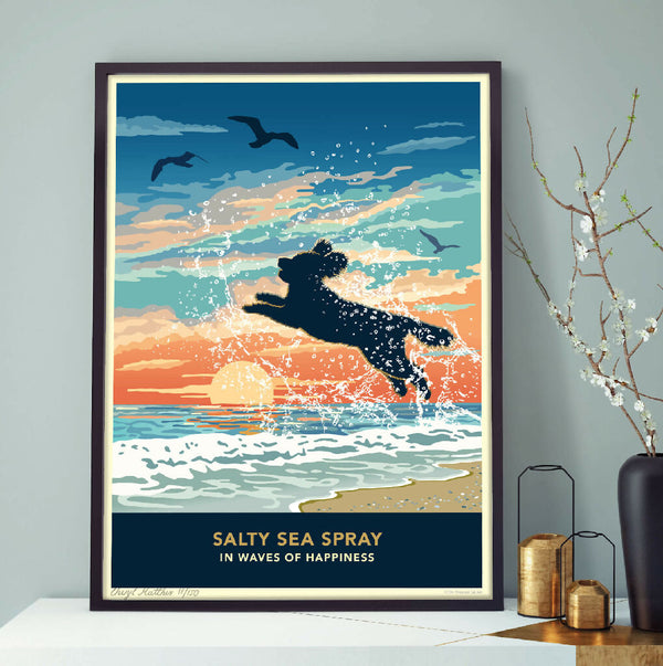 COCKAPOO OR POODLE 'WAVES OF HAPPINESS’ LIMITED EDITION ART PRINT
