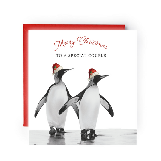 Merry Christmas To A Special Couple Penguin Christmas Card
