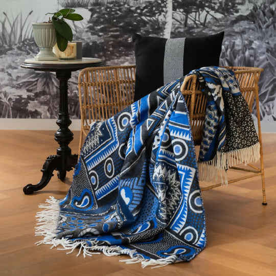African Traditional Weave Throw Blanket | Kanga