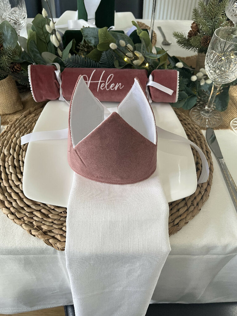 Luxury Velvet Christmas Cracker Hats/Crowns Eco and Reusable - 8 Colours