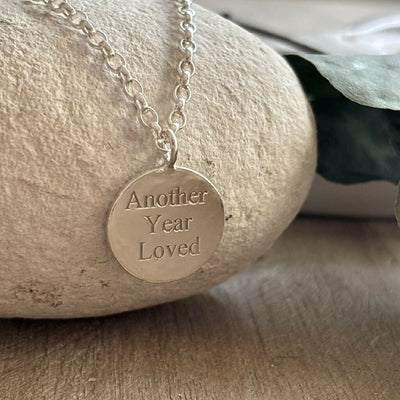 Another Year Loved -Sterling Silver Disc Pendant
