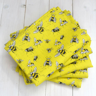 yellow bee tea towels