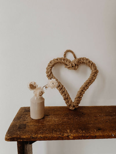 25cm Jute Heart Wreath