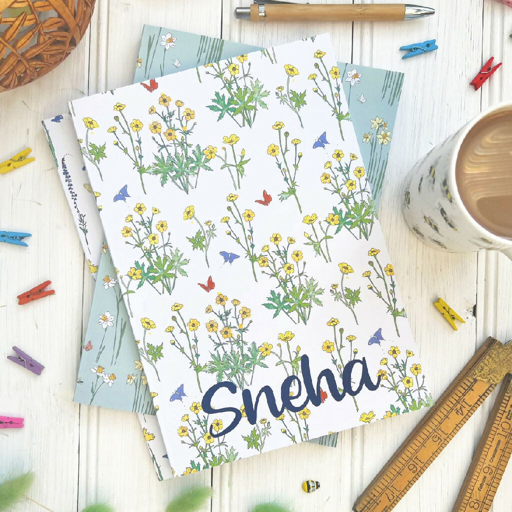 Personalised Journal Drawing Books - Floral Designs