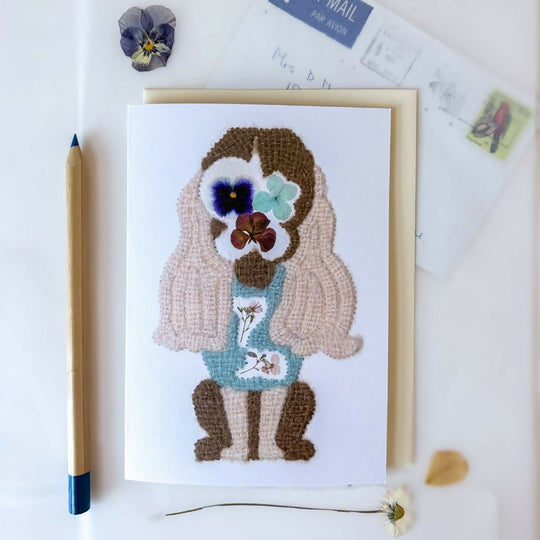 Botanical Spaniel Dog Greetings Card