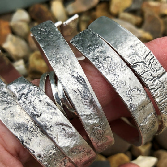 Textured Sterling Silver Cuff Bangle