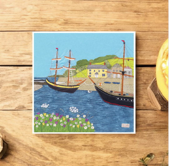 Charlestown Cornwall Ceramic Drinks Coaster