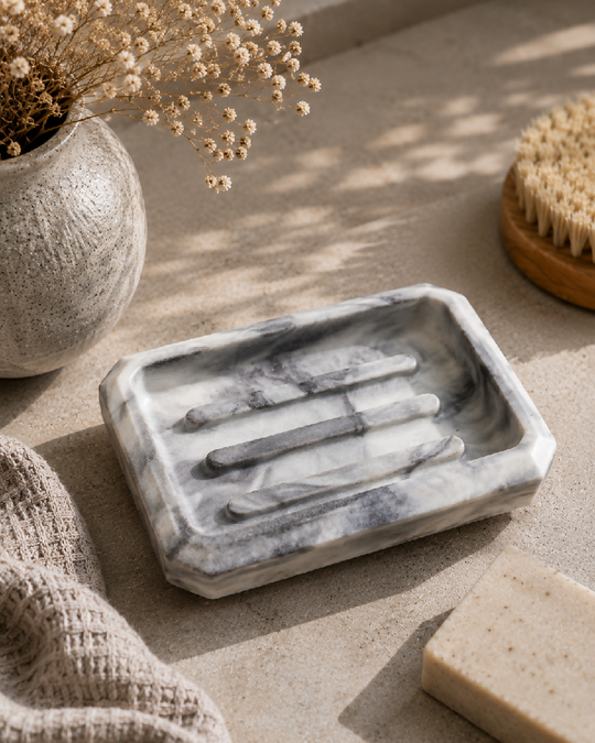 Handmade Soap Dish Grey and Black Ecoresin