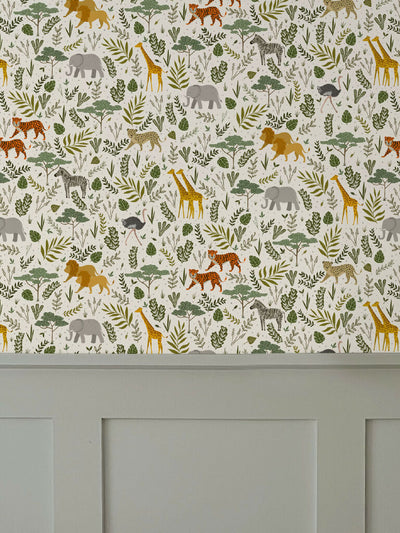 Wild Safari Multi Wallpaper Wall panelling