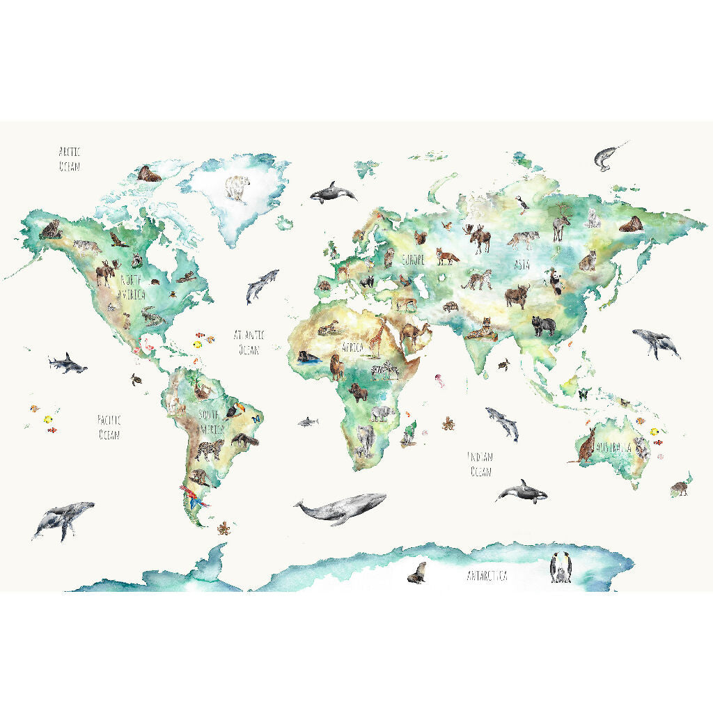 Custom Product - World Animal Map Mural - Bespoke Size