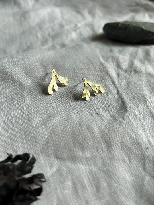 Brass Seaweed Studs