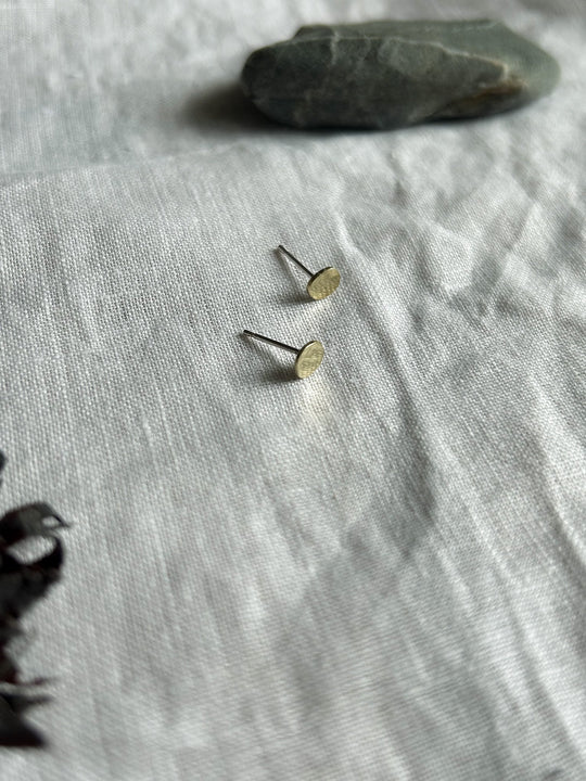 Brass Round Pebble Studs