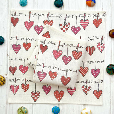 love hearts napkin 1