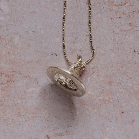 Witch's Hat Silver Pendant Necklace