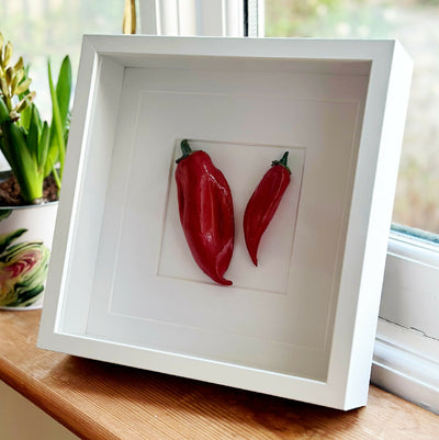 Ceramic Kitchen Wall Art: Red Peppers