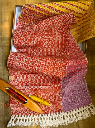 Graduating Sunset Scarf - Lilac  to Burnt Orange 6