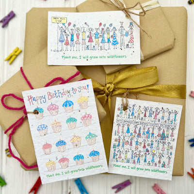 Birthday Seed Paper Gift Tags - Set of Four