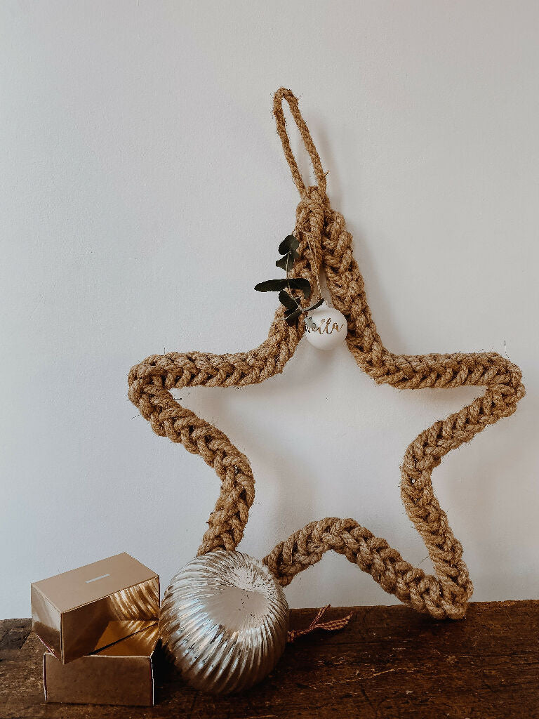 25cm Jute Christmas Star Wreath