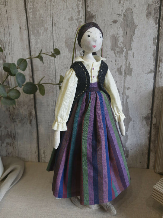 Folk Style Fabric Art Doll - Violet