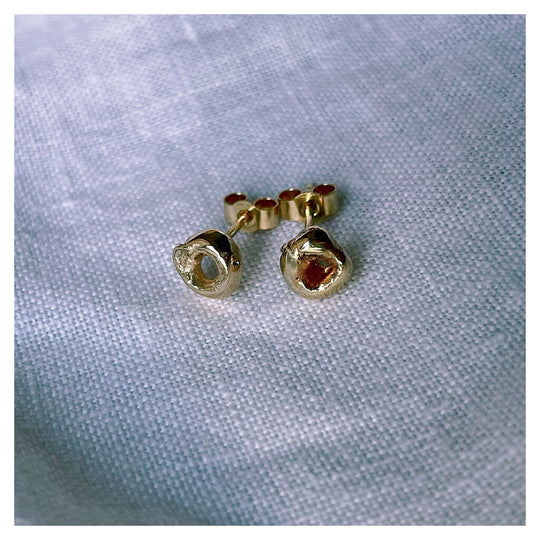 9ct Gold Mini Molten Donut Studs