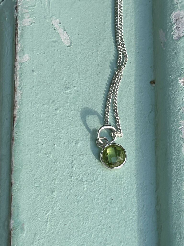 Peridot silver necklace