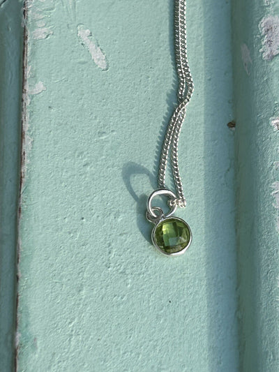 Peridot silver necklace