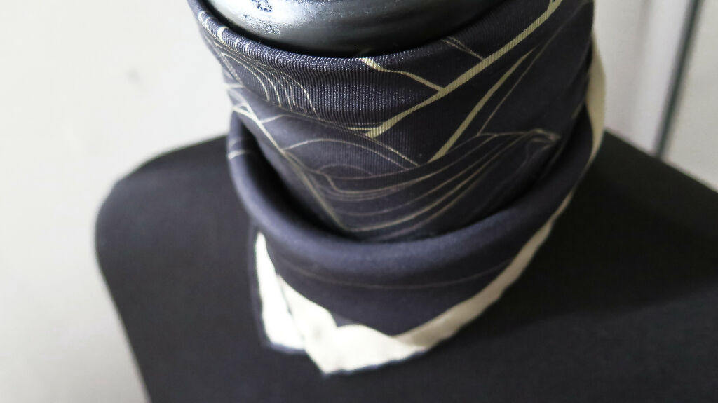 Moon Rising | Aquarius Collection. Hand Rolled Silk Square