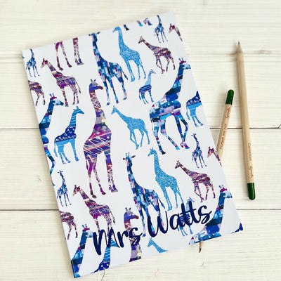 Personalised Teacher Journal Notebooks and Sprout Pencil - Animal Designs