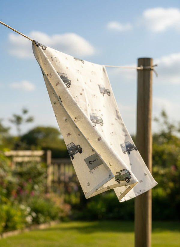 Land Rover Tea Towel in Cream or Sage
