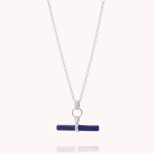 Gemstone T-Bar Necklace - Lapis