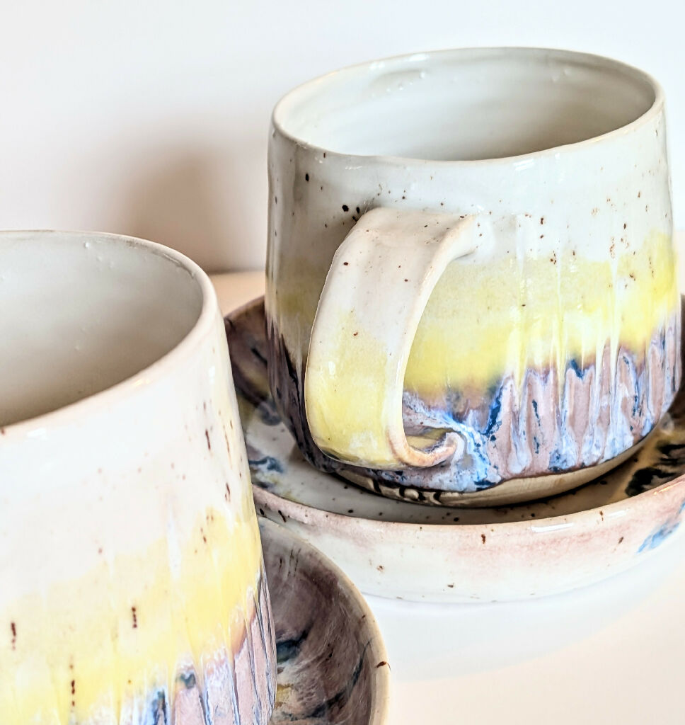 Sauser Spring Handmade Tea Cup & Saucer Set – Spring awakening glaze – Country Living ...