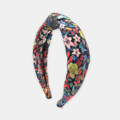 Liberty Silk Satin Padded Knot Headband - Faria Flowers Print