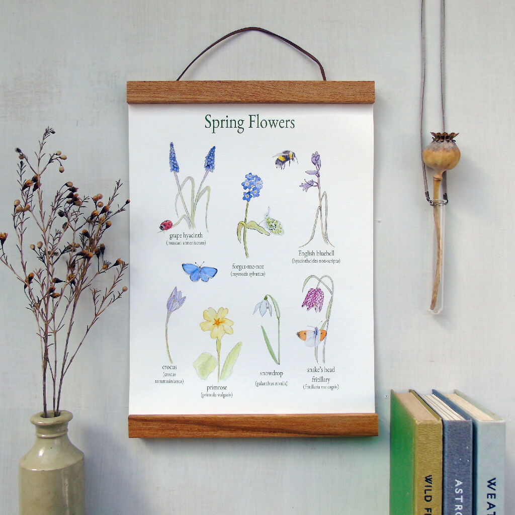 floral school poster wall hanging