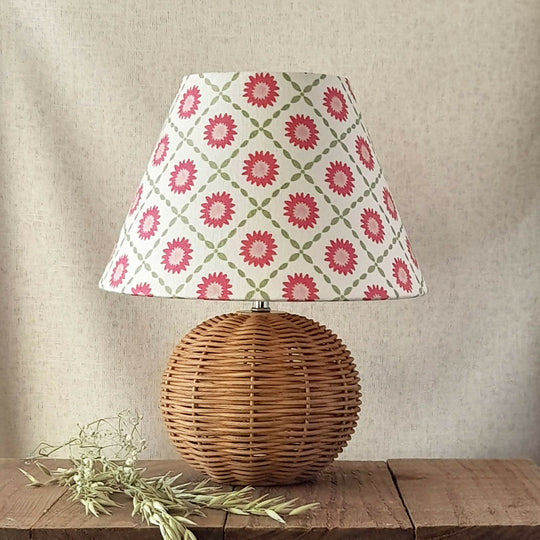 Sunburst Lane Linen Conical Lampshade in Pink
