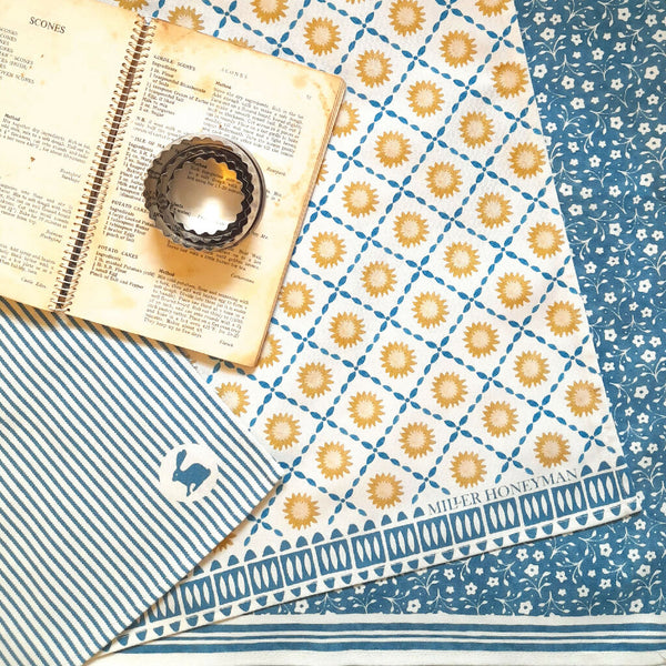 Sunburst Organic Cotton Tea Towel in Blue