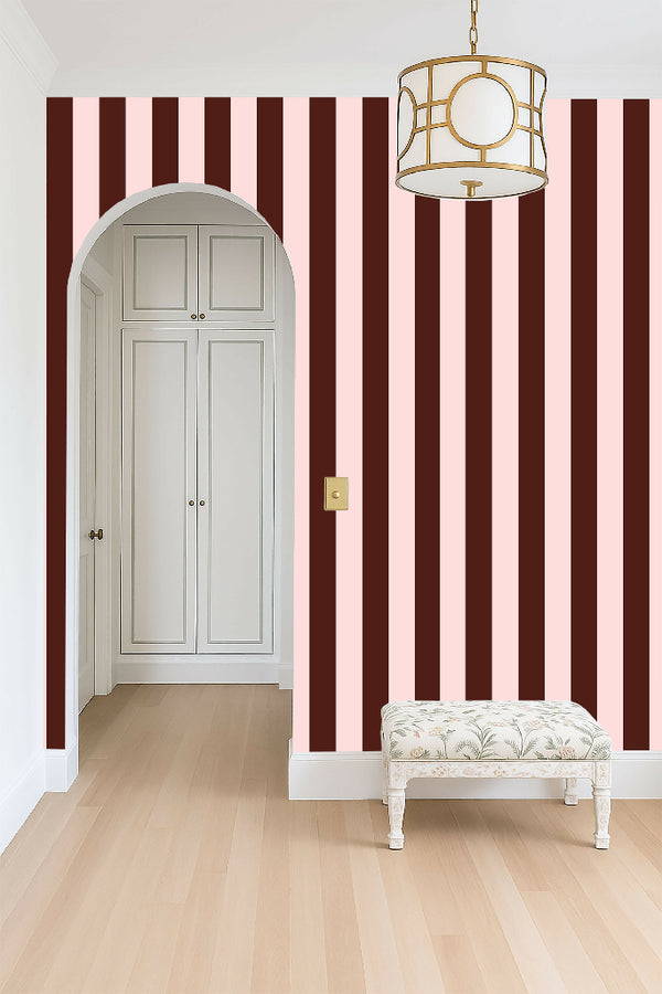 Berry Chocolate Stripe Wallpaper