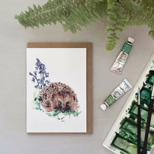 Hedgehog Watercolour Card