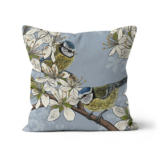 Hedgerow Blue Tits Cushion