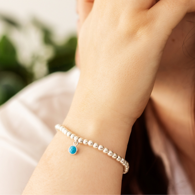 Turquoise Sterling Silver Birthstone Bracelet