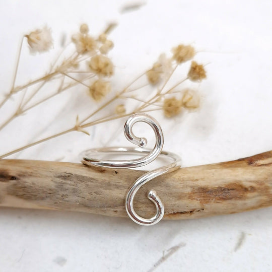 Silver Scroll Wrap Ring