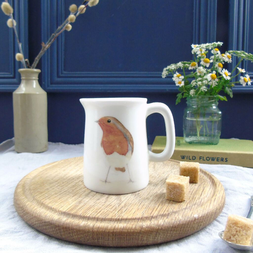 robin milk jug
