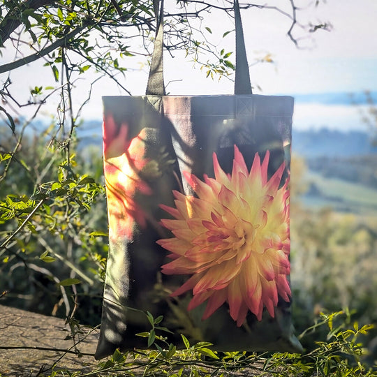Orange Dahlia Tote Bag