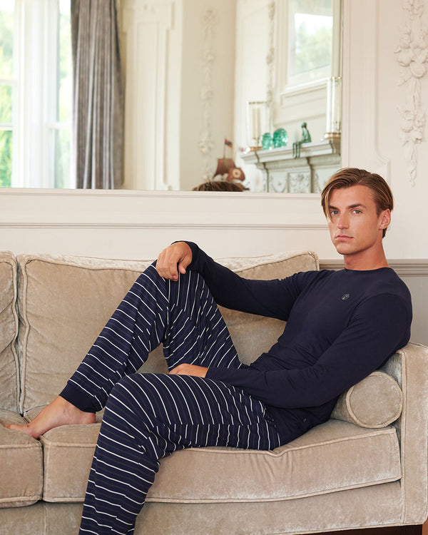 Men's Bamboo Pyjama Set - Night Stripe