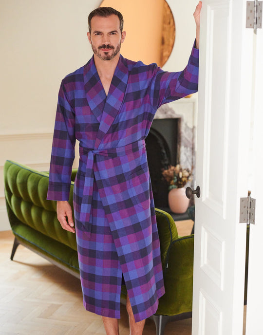 Men's Brushed Cotton Dressing Gown – Berwick Check