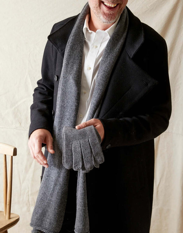 Unisex Luxury Merino Wool Scarf – Charcoal