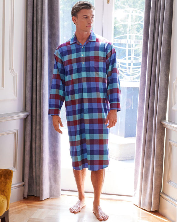 Men's Brushed Cotton Nightshirt – Lerwick Check