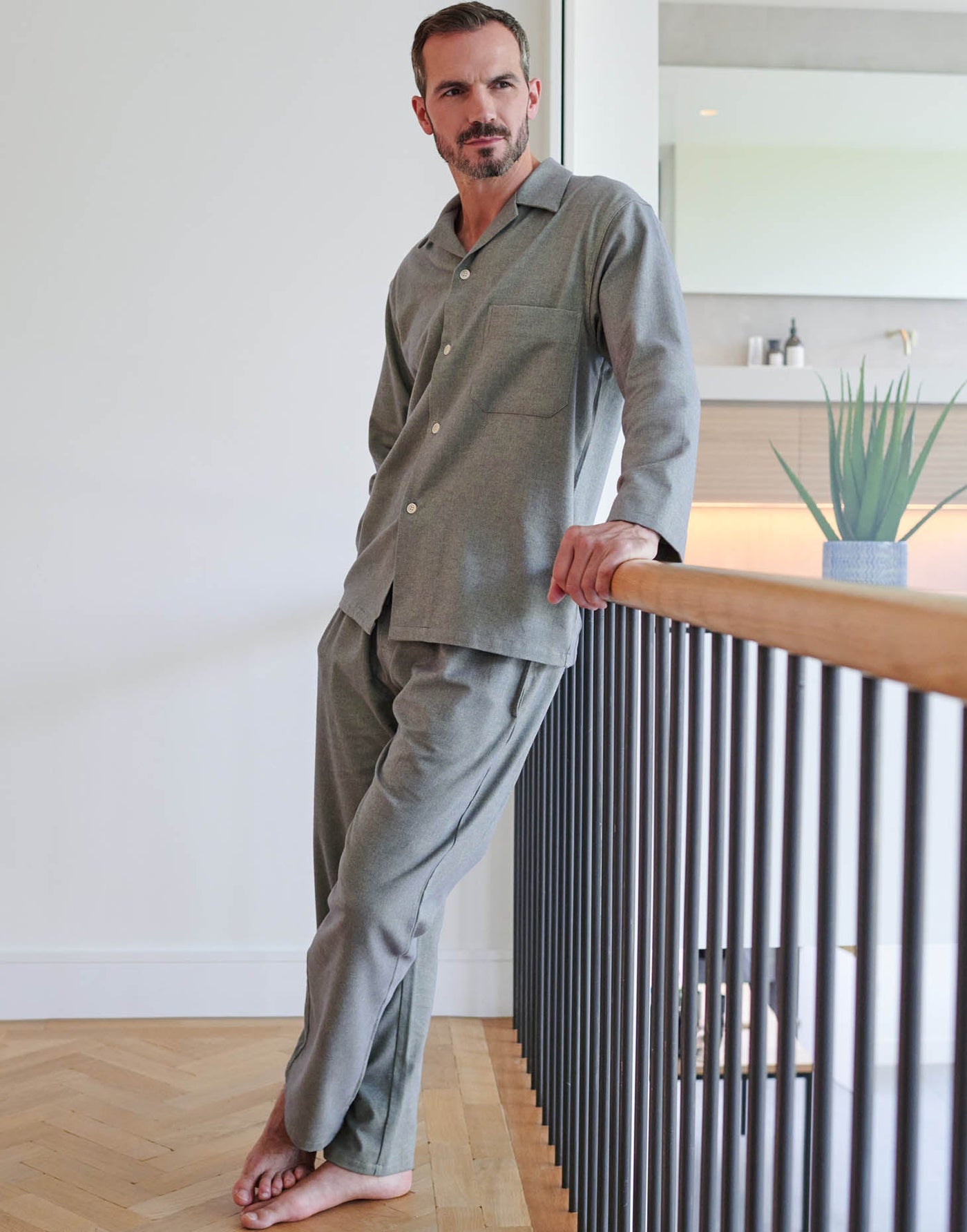 Men's Brushed Cotton Pyjama Set – Orkney Herringbone